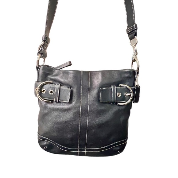 Vintage COACH Soho Slim Shoulder Bag Blk soft Leather #1452 like new - Picture 4 of 9